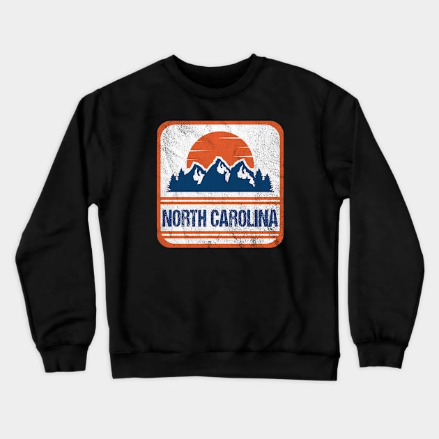 Retro Vintage North Carolina USA Mountain Gift for Men Crewneck Sweatshirt by JKFDesigns